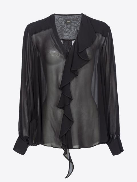 PINKO BLOUSE WITH RUFFLED DETAILING