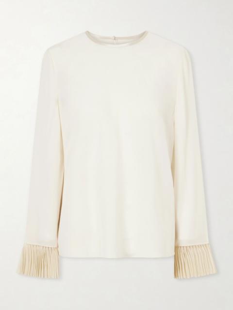 Valentino Silk crepe de chine blouse Cream