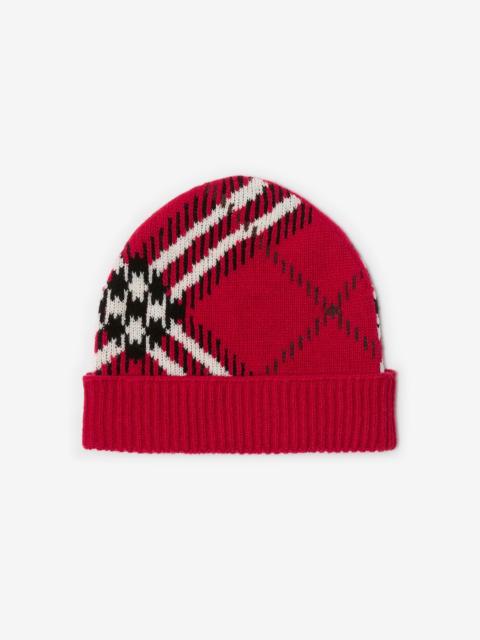 Check Cashmere Blend Beanie