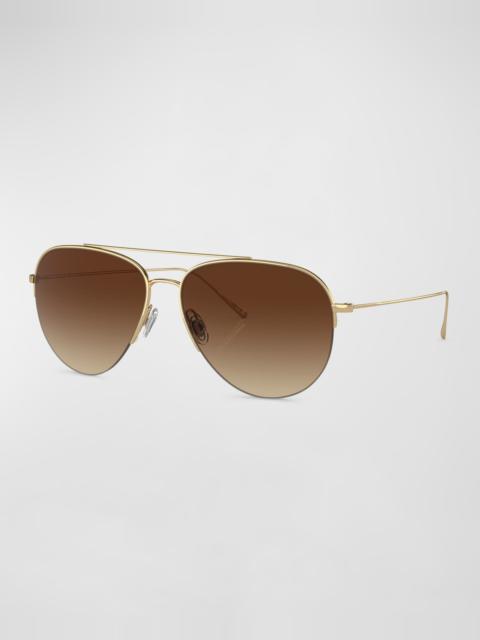 Oliver Peoples Cleamons Metal Aviator Sunglasses