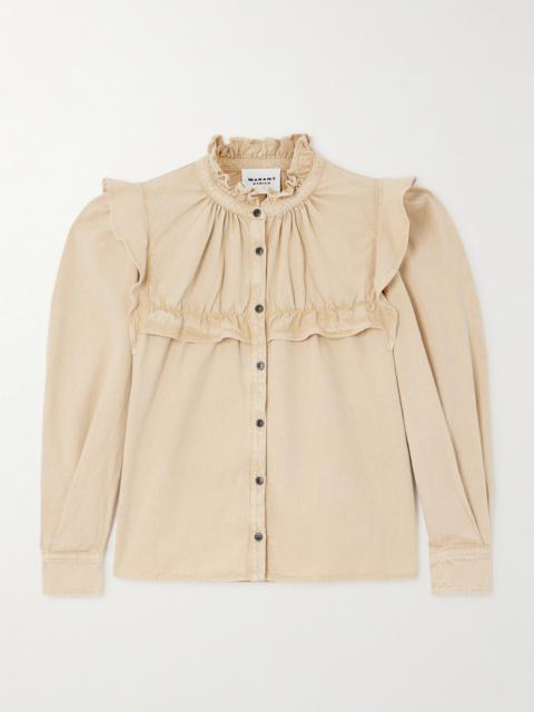 Isabel Marant Étoile Idety Ruffled Cotton-chambray Blouse