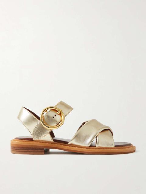Lyna metallic leather sandals
