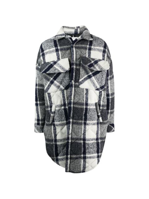 two-tone plaid quilted shirt