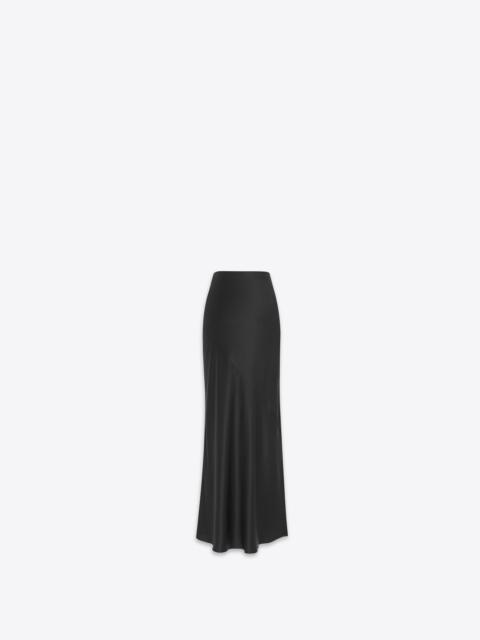 long skirt in silk satin crepe