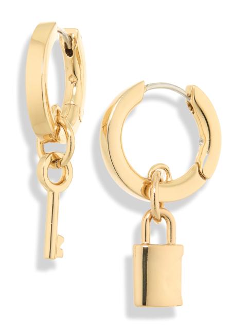 kate spade Kate Spade New York Asymmetrical Drop Huggie Hoop Earrings in Gold