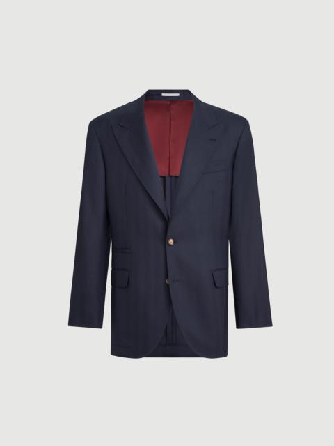 Brunello Cucinelli Virgin wool chevron Tailor blazer with peak lapels