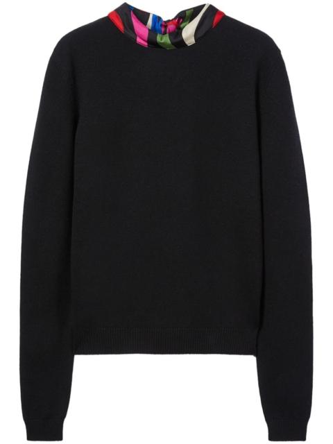 PUCCI Marmo-print scarf-detail wool jumper