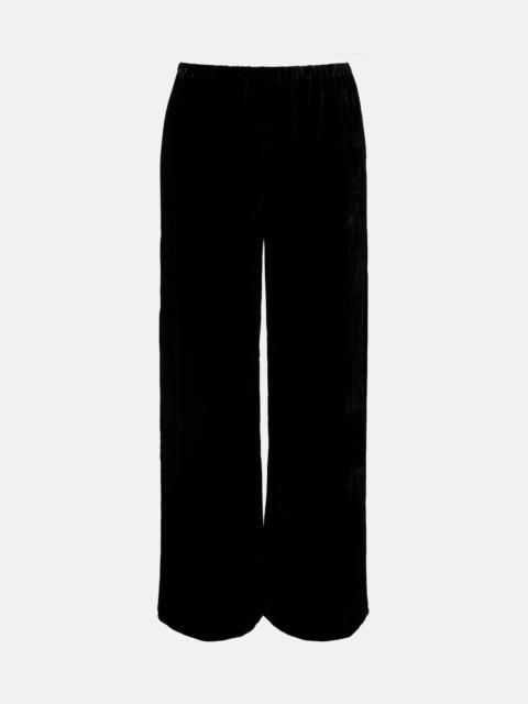 ASCENO Austin velvet wide-leg pants