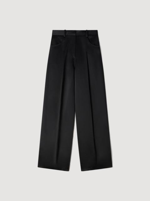 Sandro SATIN-EFFECT WIDE-LEG TROUSERS