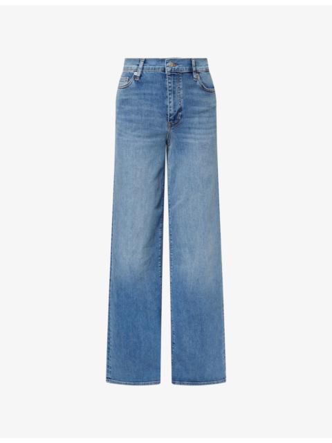 FRAME Le Slim Palazzo Long-Leg Stretch-Denim Jeans