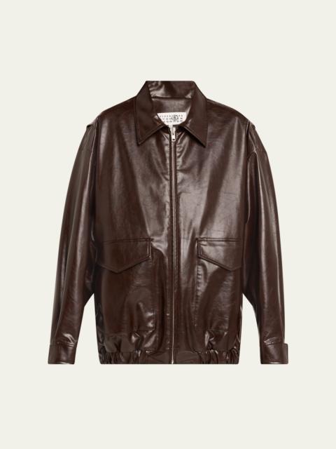 MM6 Maison Margiela Oversized Vegan Leather Sports Jacket