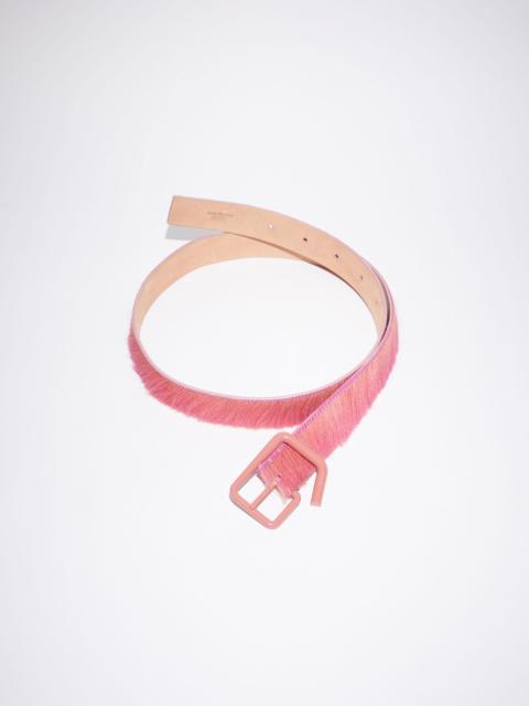Acne Studios Deconstructed hairy leather buckle belt - Bright pink