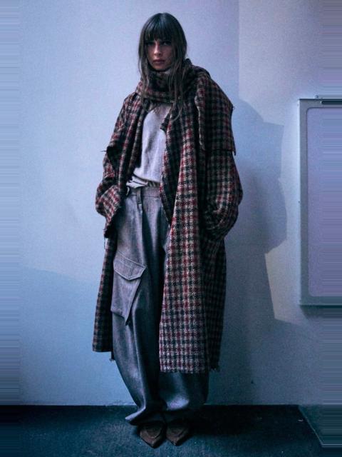 R13 Double Breasted Coat With Scarf
