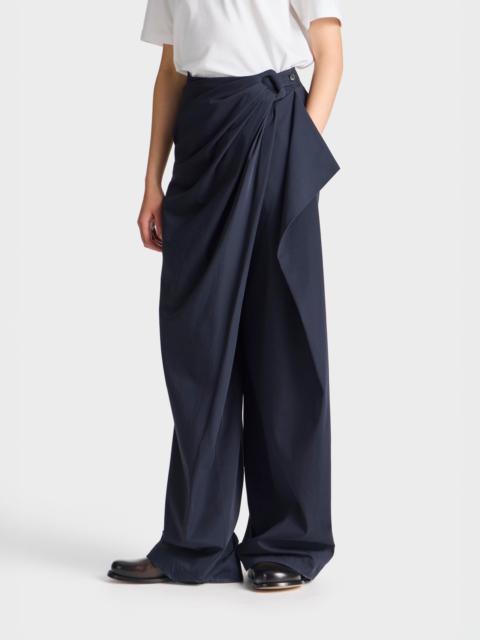 JW Anderson WOMENS FOLD OVER TROUSERS IN NAVY