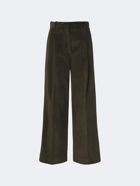 RÓHE Pleated cotton corduroy wide-leg pants