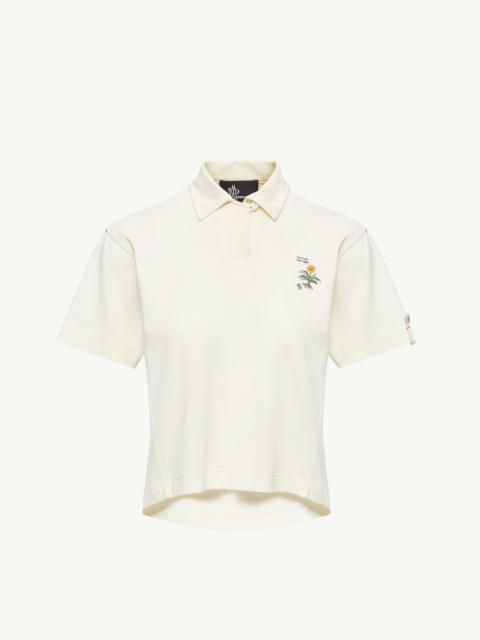Moncler Grenoble Embroidered Botanical Motif Polo Shirt