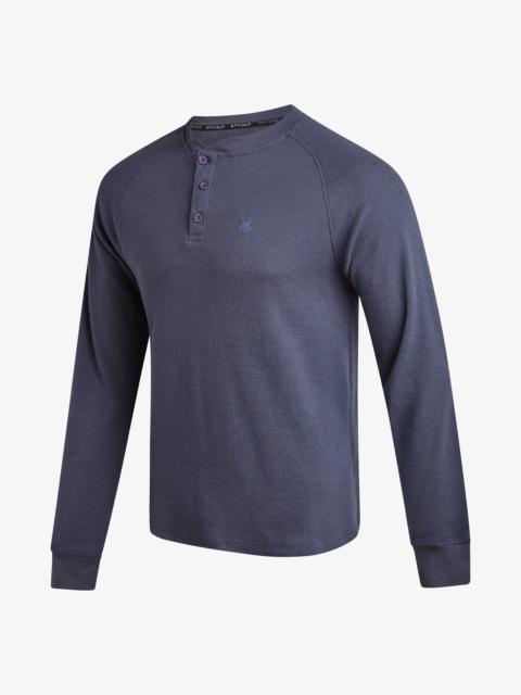 SPYDER Men's Waffle Long Sleeve Henley - Midnight Blue