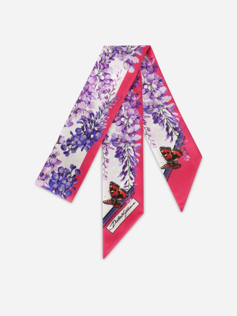 Dolce & Gabbana Wisteria-print twill headscarf