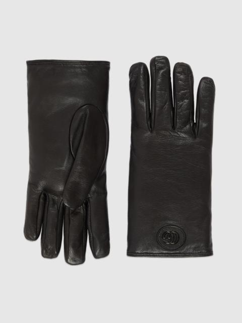 GUCCI Leather gloves with Double G