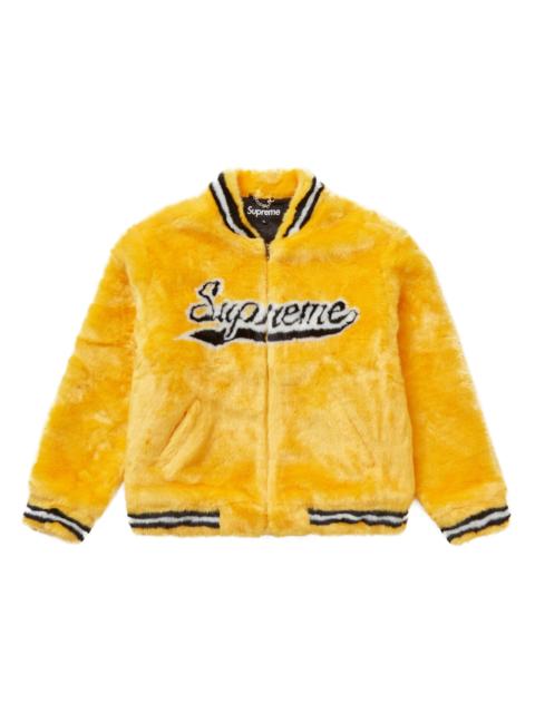 Supreme Supreme Faux Fur Varsity Jacket Yellow