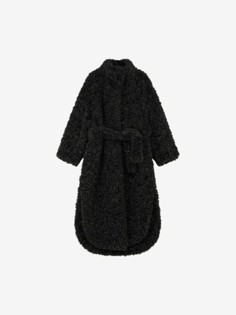 The Frankie Shop Ravello Faux Shearling Robe Coat - Black