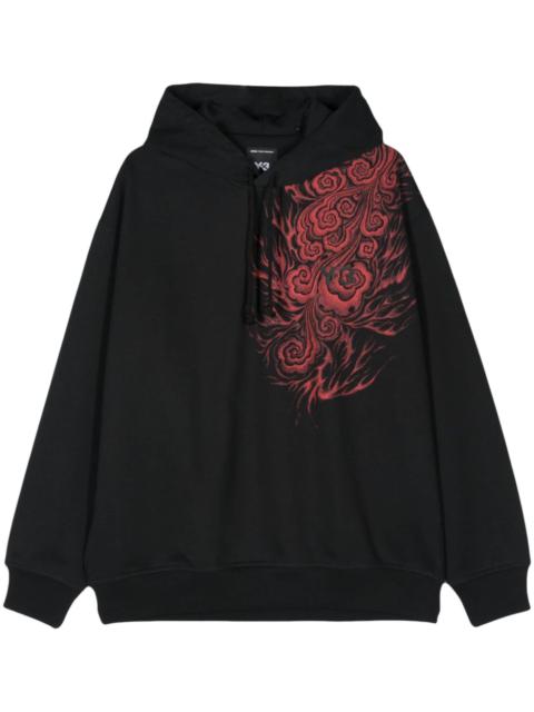 Y-3 x Japanese Football Association flame-print hoodie