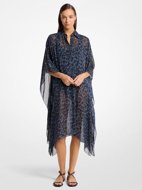 MICHAEL KORS COLLECTION Floral Chiné Silk Voile Caftan