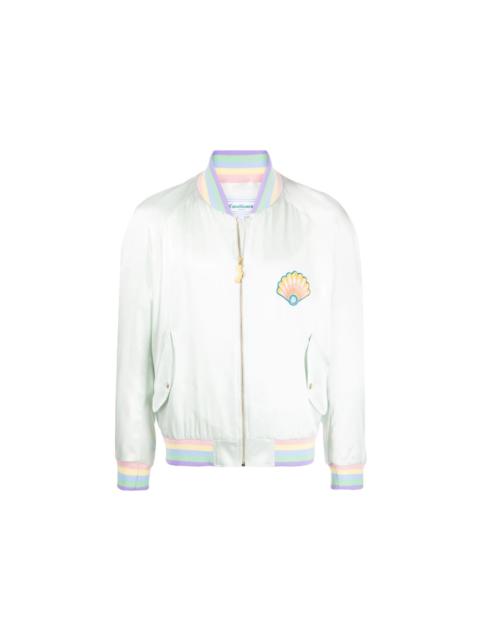 CASABLANCA Casablanca Shell Embroidered Zipped Bomber Jacket Mint Green
