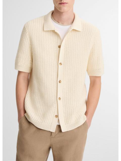 Cotton Crochet Button-Front Shirt
