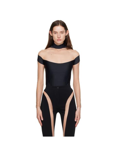 MUGLER Black Illusion Bodysuit