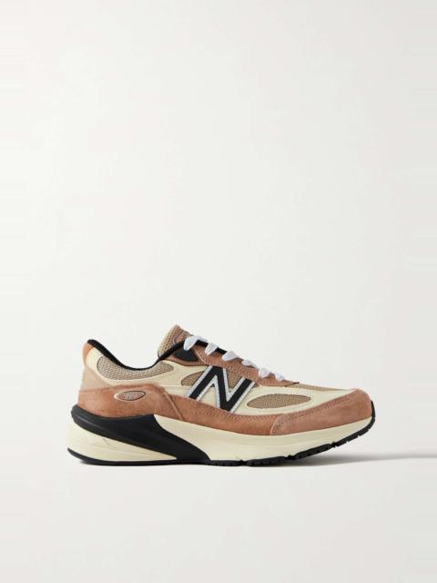 Made in USA 990v6 leather-trimmed mesh and suede sneakers
