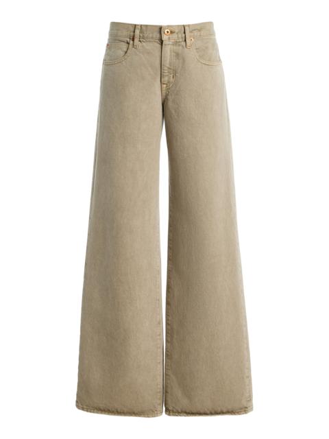 SLVRLAKE Mica Rigid Low-Rise Wide-Leg Jeans neutral