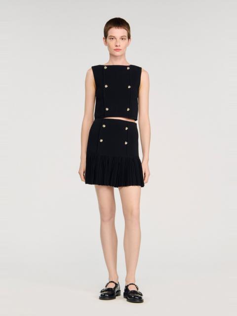 Sandro MINI PLEATED KNIT SKIRT