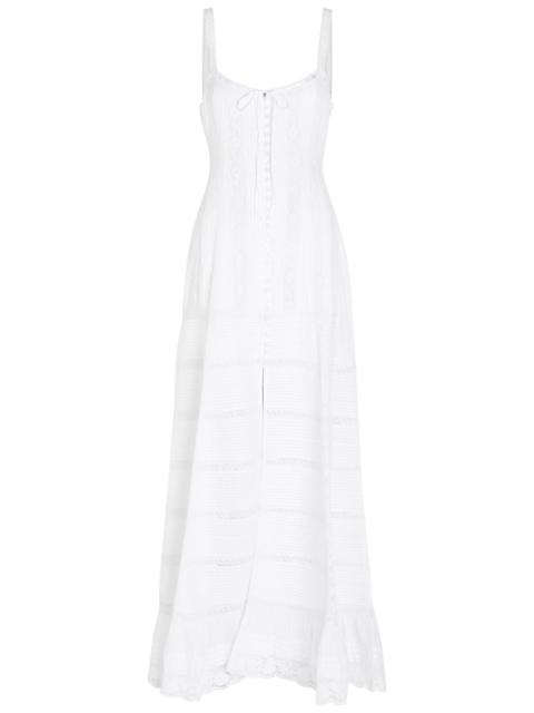 LoveShackFancy Loveshackfancy Calyx Pintuck Cotton Maxi Dress