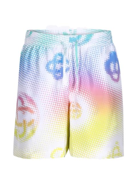 CASABLANCA halftone logo silk shorts