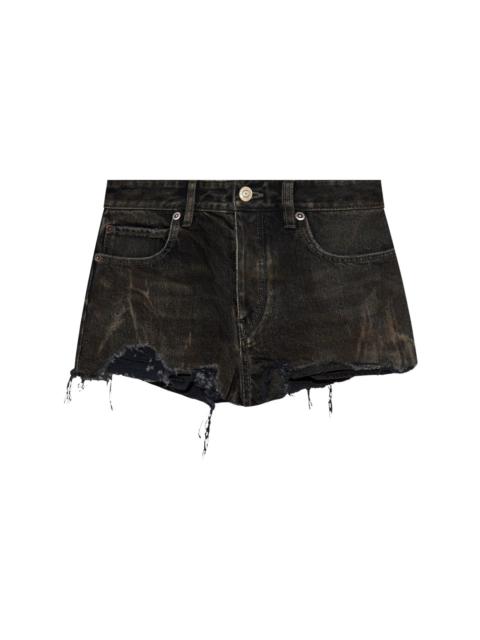 vintage effect jeans shorts