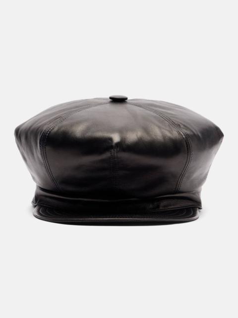 Valentino VLogo leather newsboy cap