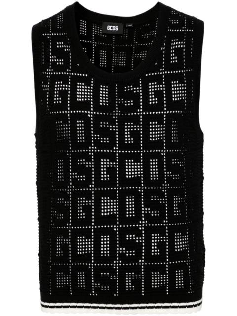 GCDS monogram-pattern sleeveless jumper