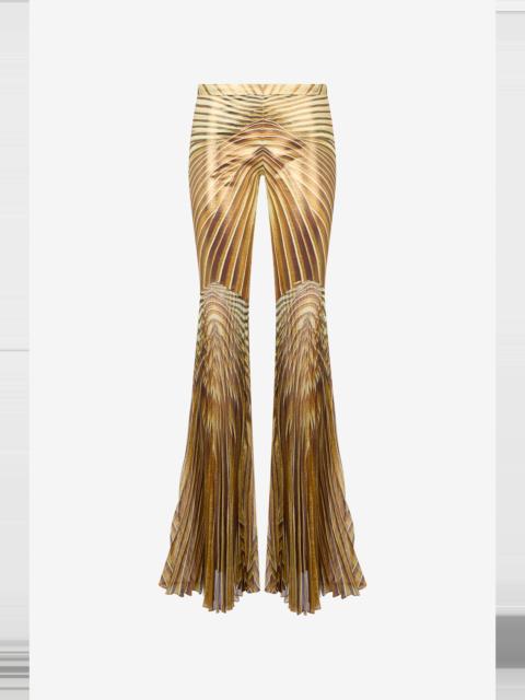 Roberto Cavalli Flared Trousers with Ray Of Gold Print