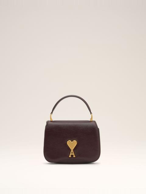AMI Paris BURGUNDY LEATHER TOP HANDLE PARIS PARIS BAG