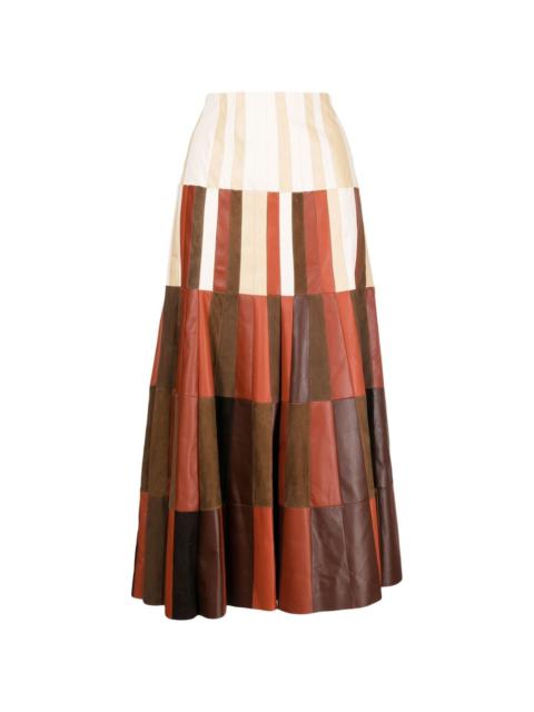 silk A-line skirt