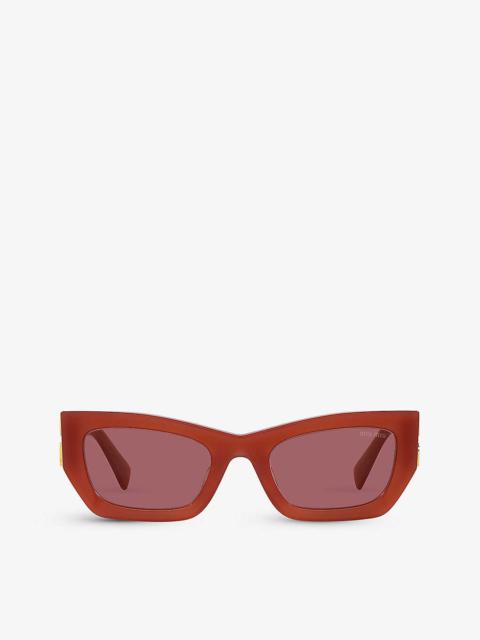 MU 09WS brand-embellished rectangular-frame acetate sunglasses