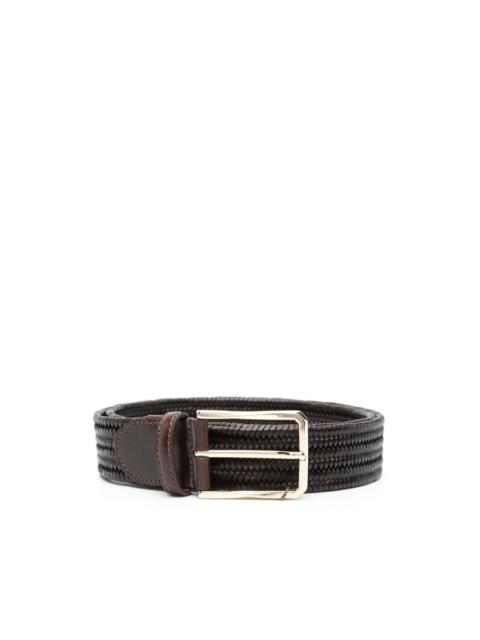 Canali braided-leather belt