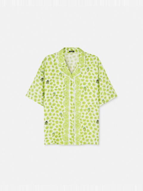 VERSACE Strawberry Garden Silk Shirt
