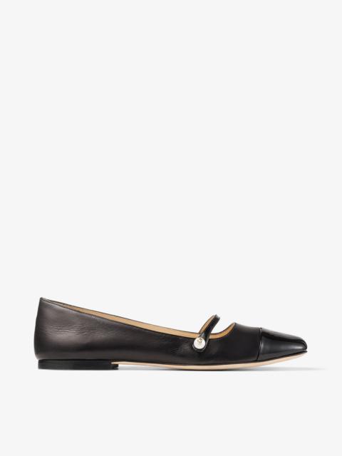 Elisa Flat
Black Nappa and Patent Leather Flats