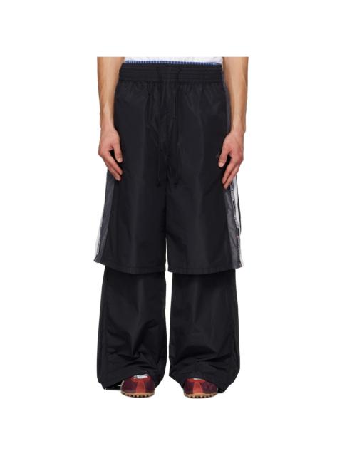We11done Black Triple Layered Track Pants