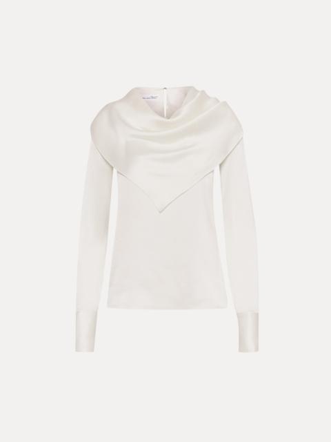 Oscar de la Renta DRAPED-DETAIL SILK BLOUSE