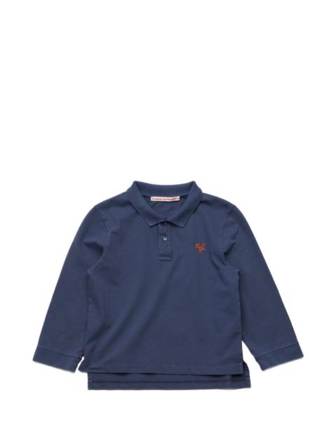 Stockholm Surfboard Club logo-embroidered long-sleeve polo shirt