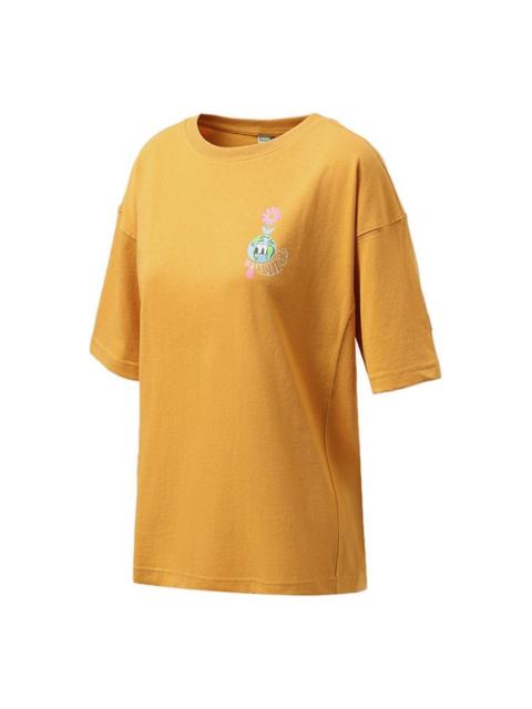 PUMA (WMNS) PUMA Printing Casual Sport Round NeckShort Sleeve Yellow 533050-37