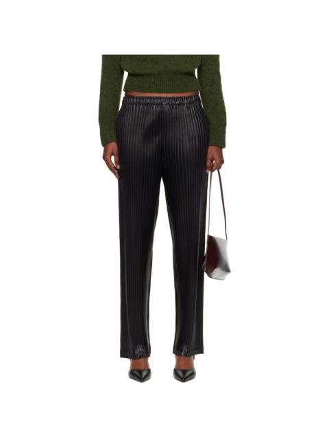 ISSEY MIYAKE Black Glossed Metal Pleats Trousers